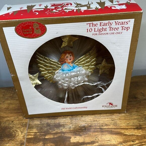 Vintage Kurt S. Adler “The Early Years” 10 Light Tree Top Paper Angel Collectibl - Picture 7 of 8